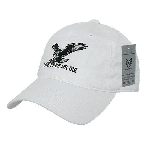 Relaxed Graphic Cap,Live Free Or Die,Wht