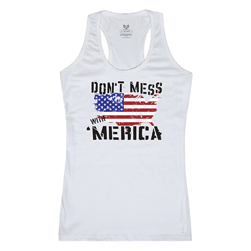 Graphic Tank, Dt Mess With Am, Wht, 2x