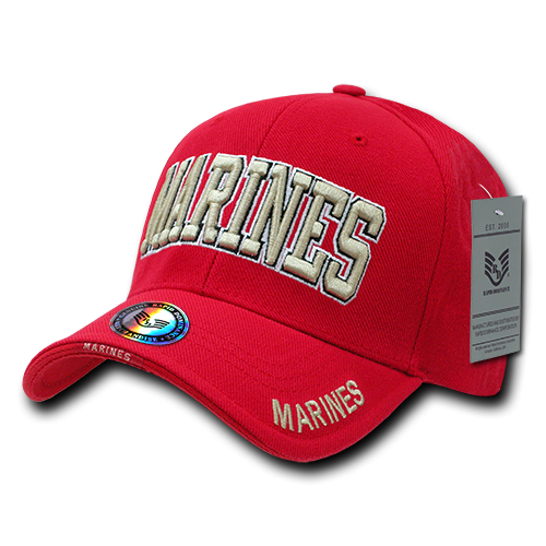 The Legend Military Cap,Marine Text, Red