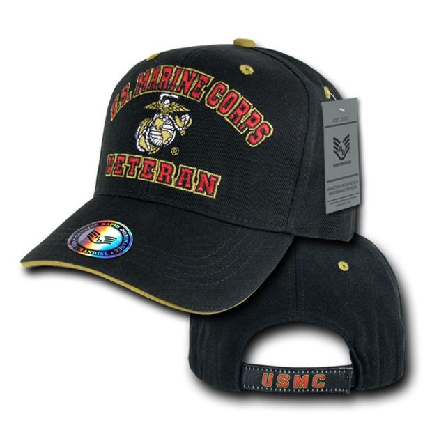 'Veterans' Caps, Marine, Black