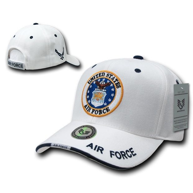 White Military Caps, Air Force, Wht