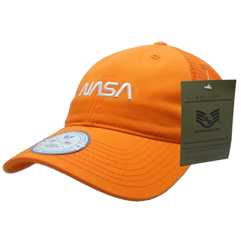 Nasa Relaxed Trucker Caps, Worm, Orange