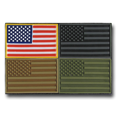 Tactical Mini Patches, Usa Flag, Pack 1