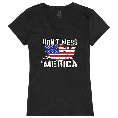 Graphic V-Neck, Dt Mess With Am, Blk, s