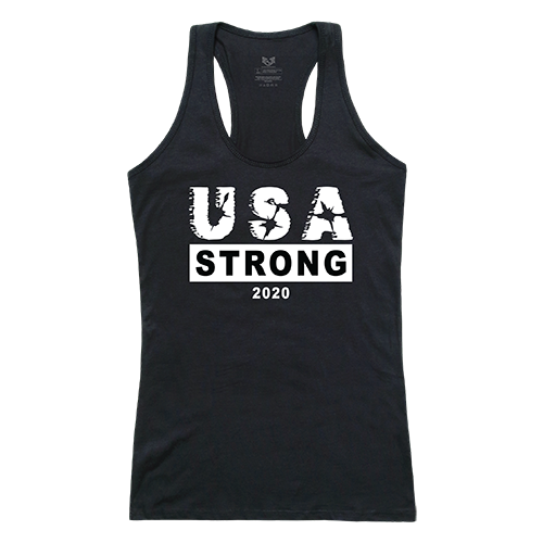 Graphic Tank, Usa Strong 3, Blk, 2x