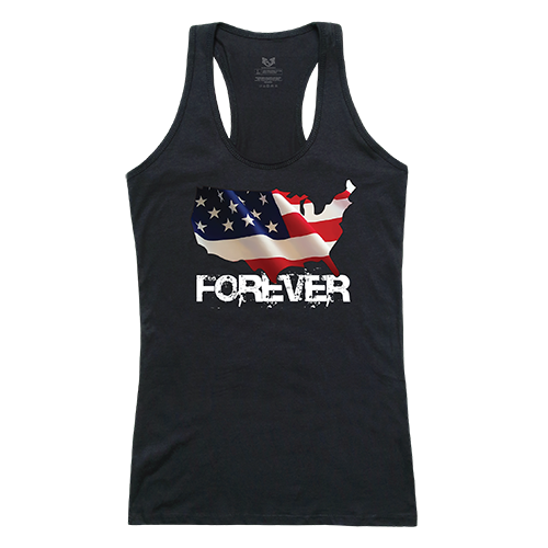 Graphic Tank, Forever Usa Map, Blk, 2x