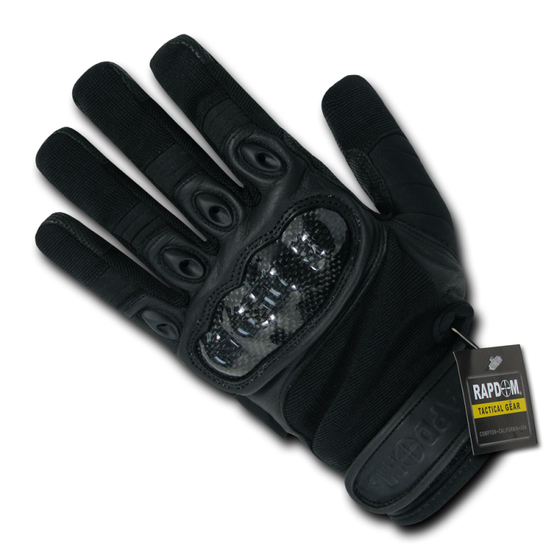 Carbon Fiber Hard Knucle Glove, Blk, Xs