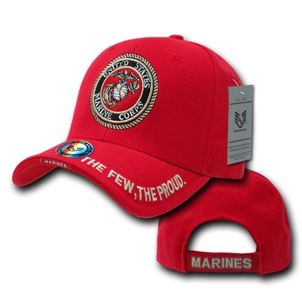 The Legend Military Caps, Marines, Red