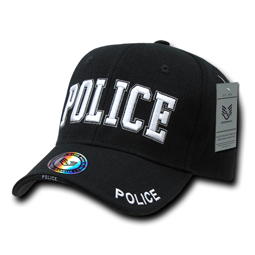 Deluxe Law Enf. Caps, Police, Black
