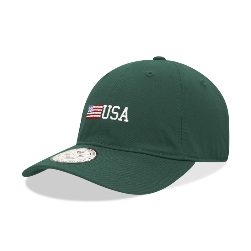 Relaxed Graphic Cap,Side Us Flag, Hunter