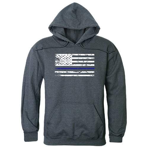 Graphic Pullover,Thin Blue Line, Hch, 2x
