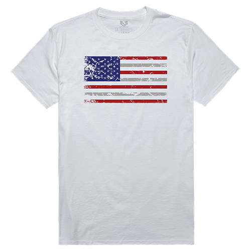 Relaxed G. Tee, Us Flag, Wht, 2x