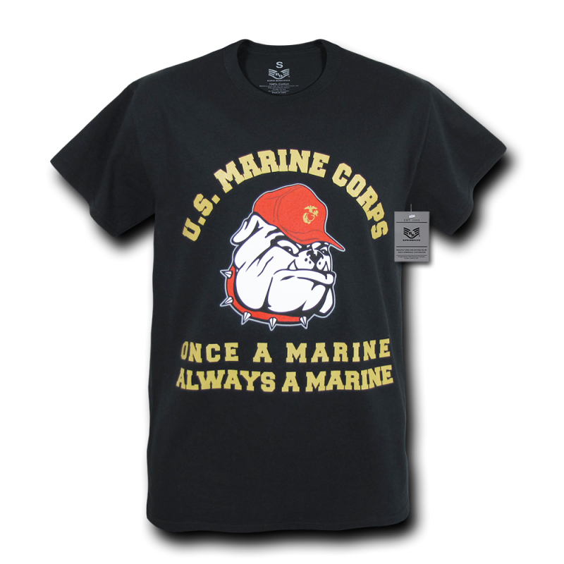 Basic Milit T's,Marinecorp Dog,Black, l