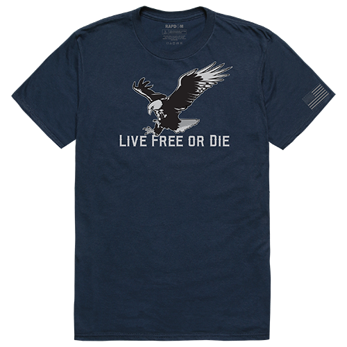 Tactical Graphic T, Live Free, Navy, l