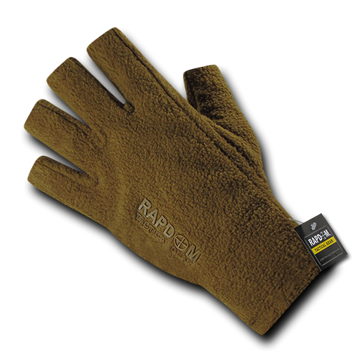 Polar Fleece Half Finger Gloves, Coy, Xl