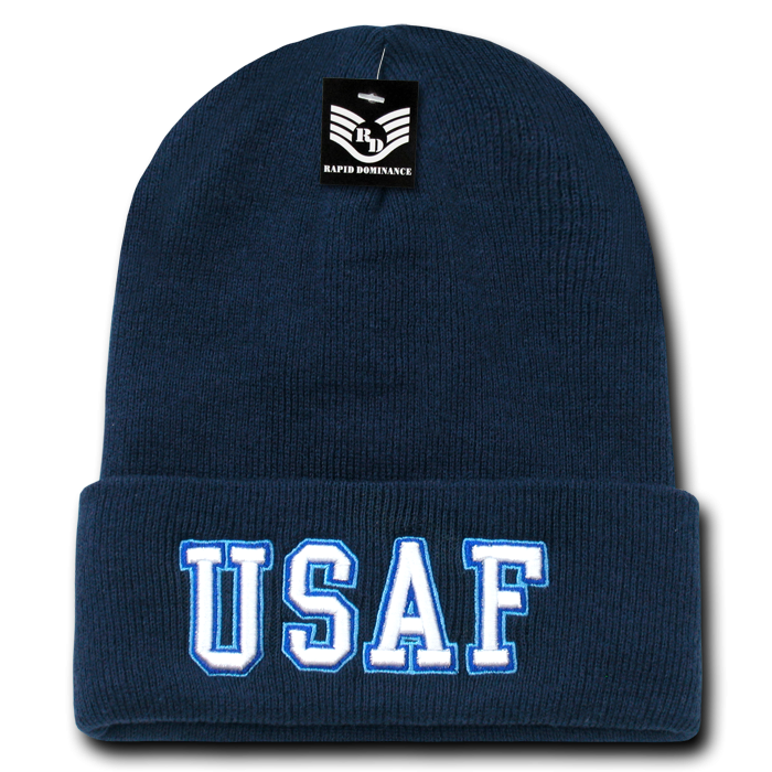 Military Long Beanies, Airforcetxt, Navy