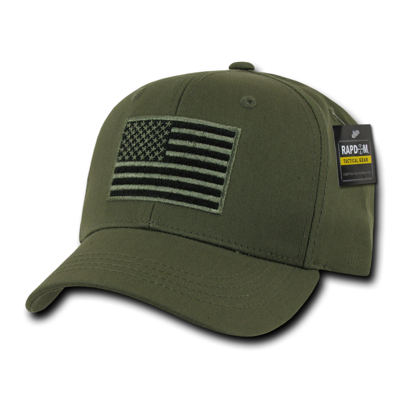 Embroidered Operator Cap, Usa, Olive