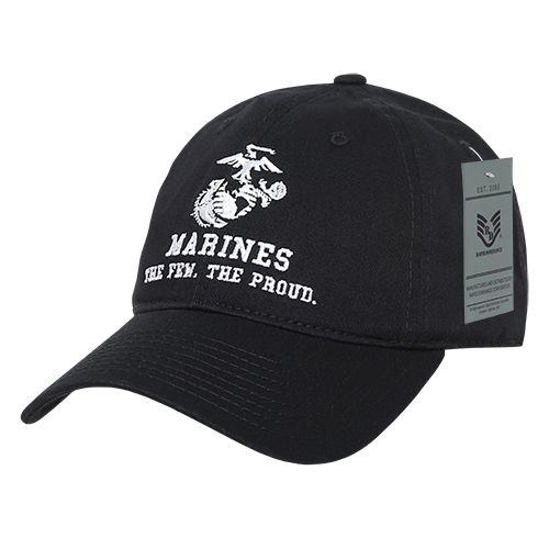 Relaxed Cotton Caps, Marines, Black