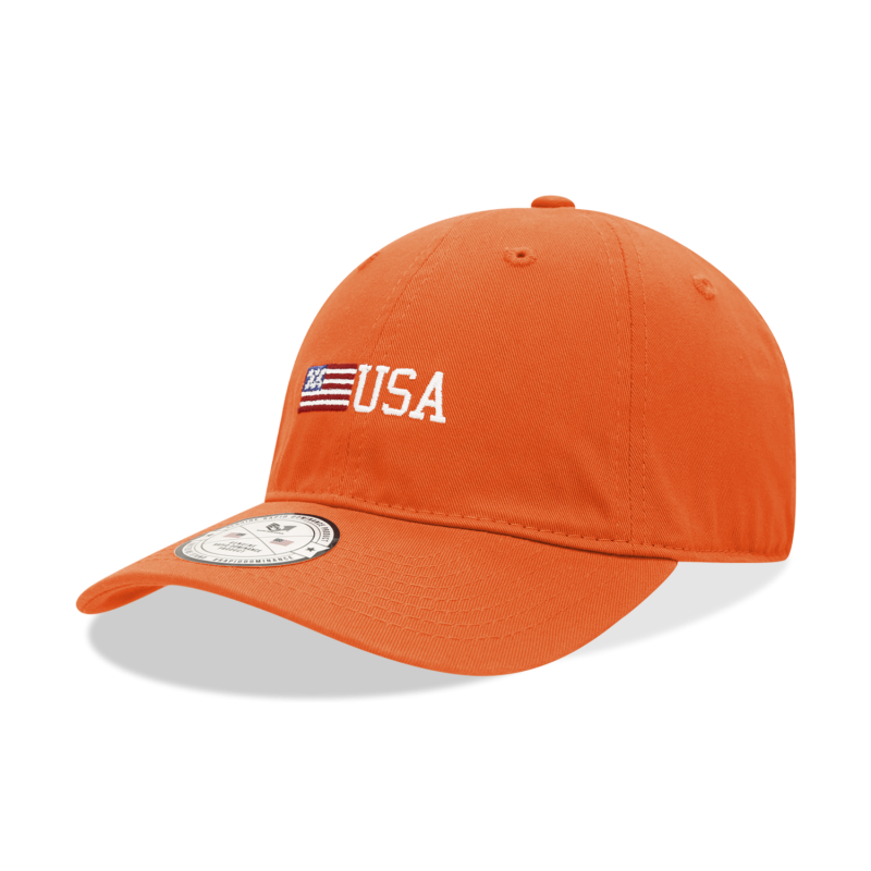 Relaxed Graphic Cap,Side Us Flag,b_Orang
