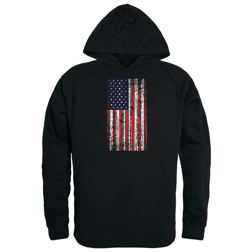 Graphic Pullover,Distressed Flag, Blk, m