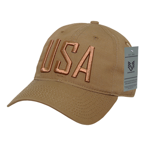 Relaxed Ripstop Cap, Usa Text, Coyote