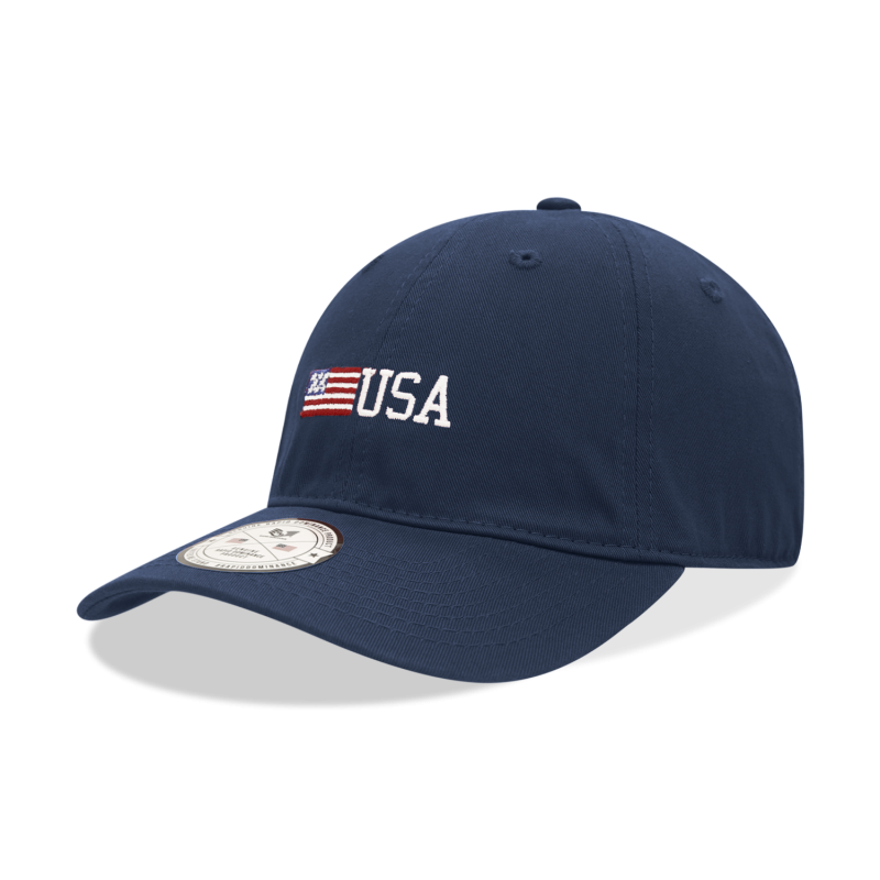 Relaxed Graphic Cap, Side Us Flag, Navy
