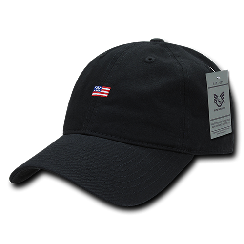 Relaxed Graphic Cap, Small Usa Flag, Blk