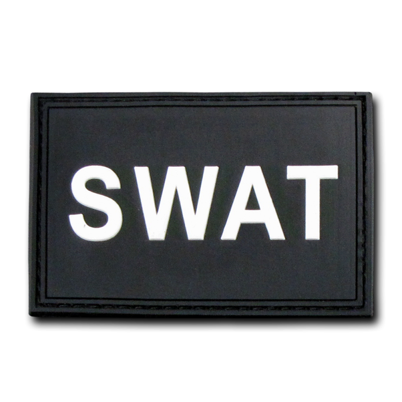 Rubber Patch (3""X2""),Swat,Black