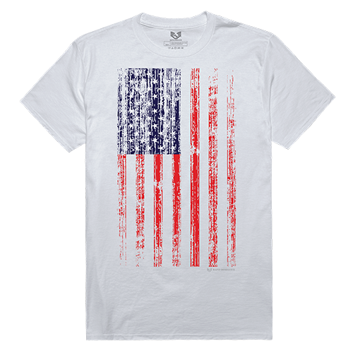 Graphic Tee, Vertical Us Flag, White, 2x
