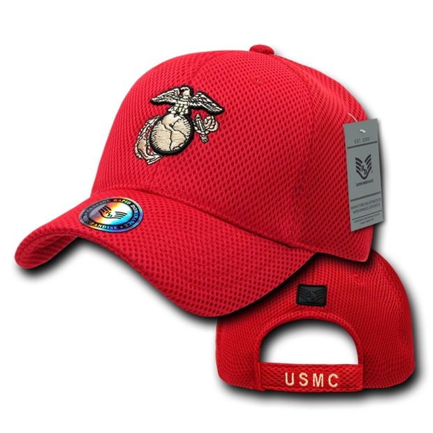 Air Mesh Military Caps, Marines, Red