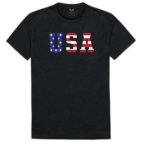 Relaxed G. Tee, Flag Text, Blk, 2x