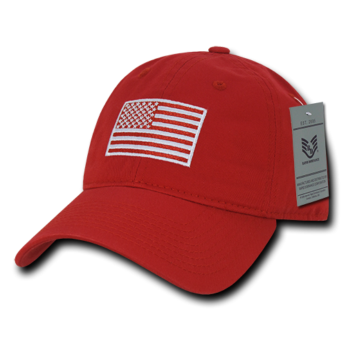 Relaxed Graphic Cap, Tonal Flag, Red