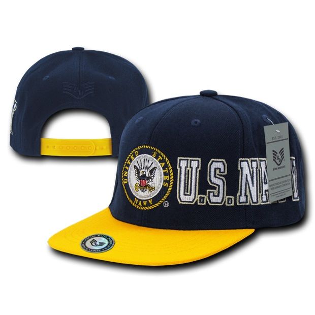 D-Day" Military Caps, Navy, Nvygold