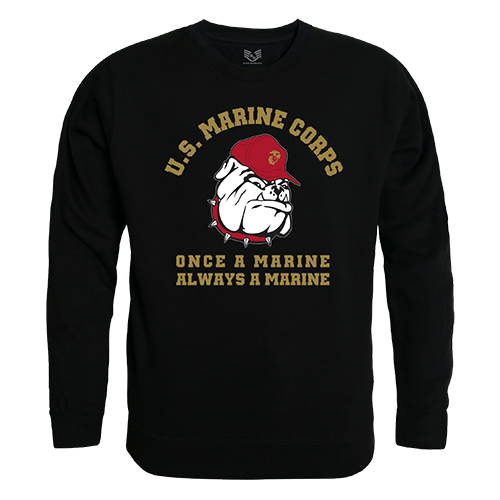 Graphic Crewneck Sweatshirt - Usmc Dog, Blk, s