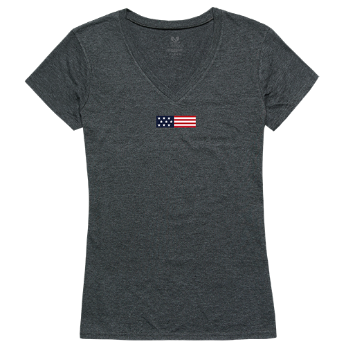 Graphic V-Neck, Us Flag 1, H.Char, 2x