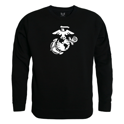 Graphic Crewneck Sweatshirt, Marines 3, Black, XL - Rapid Dominance