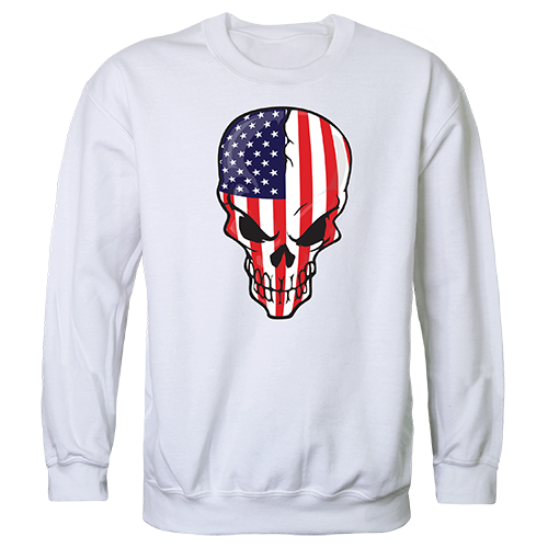 Graphic Crewneck, Skull Flag, White, s
