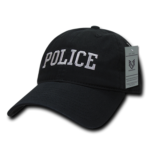Relaxed Cotton Cap - Police, Black