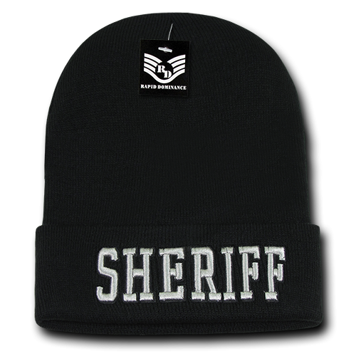 Pub/Safety Long Beanies, Sheriff, Black