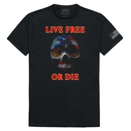 Tac. Graphic T, Live Free Skull, Blk, Xl