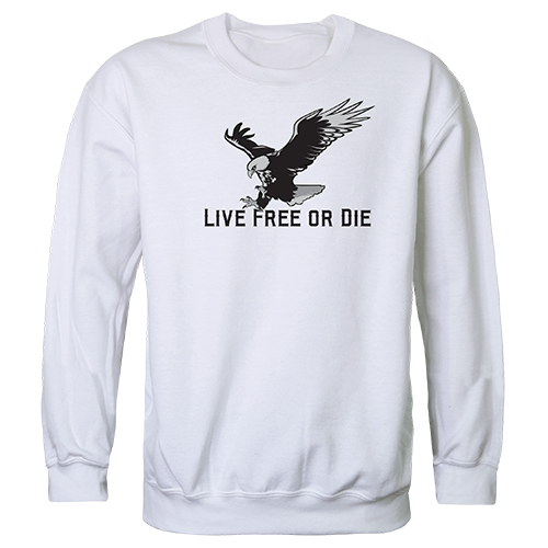 Graphic Crewneck, Live Free, White, m