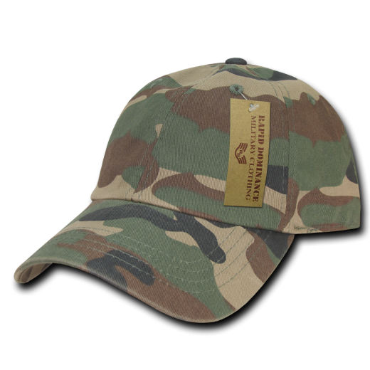 Woodland Camo Polo Caps - Military-Inspired Tactical Hats