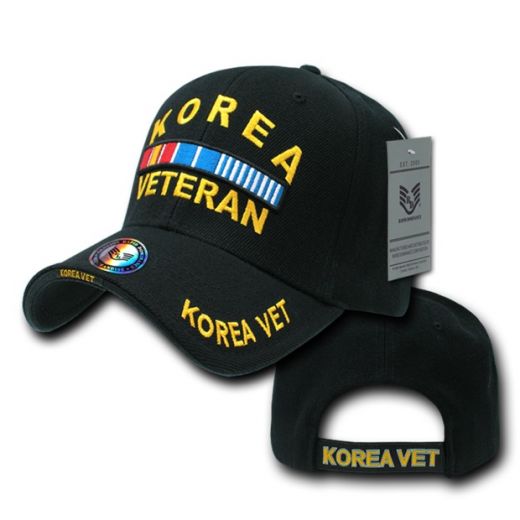 Deluxe Milit. Caps, Korea Vet, Black