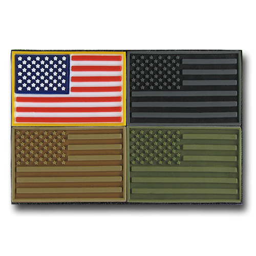 Tactical Mini Patches, USA Flag, Pack 1