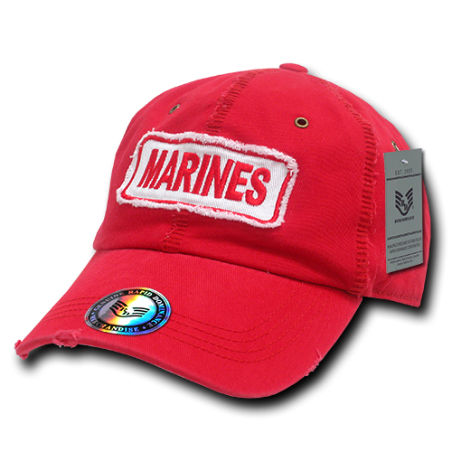 Giant Stitch Cap, Marines, Red - Authentic Military Style