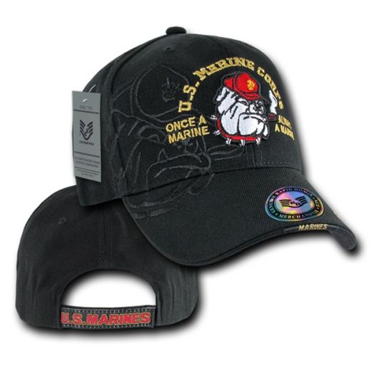 Shadow Military Bulldog Cap in Black