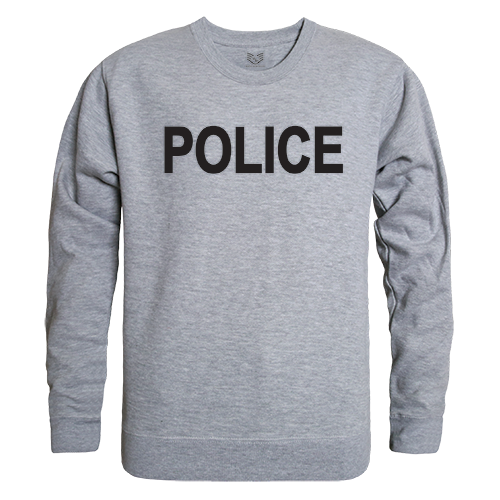 Graphic Crewneck Sweatshirt - Police - H. Grey - XL