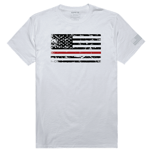 Tacticalgraphic T, Thin Red Line, Wht - Comfortable Crew Neck T-Shirt