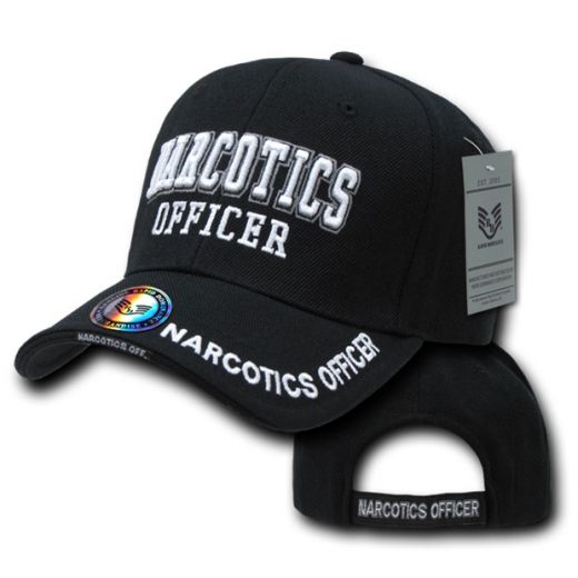 Deluxe Law Enforcement Caps, Narcotics, Black