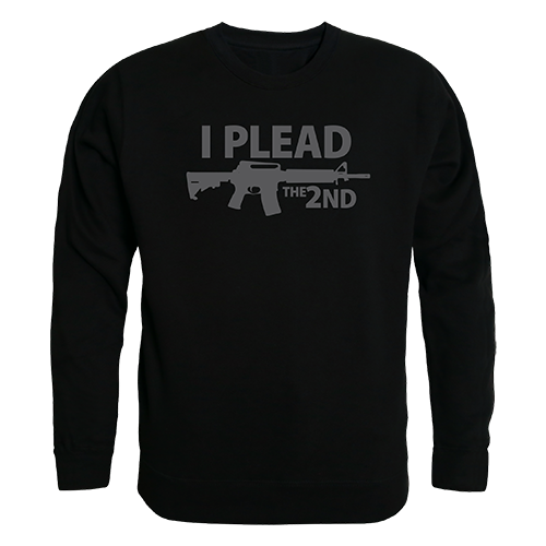 Graphic Crewneck,I Plead The 2Nd,Blk, Xl